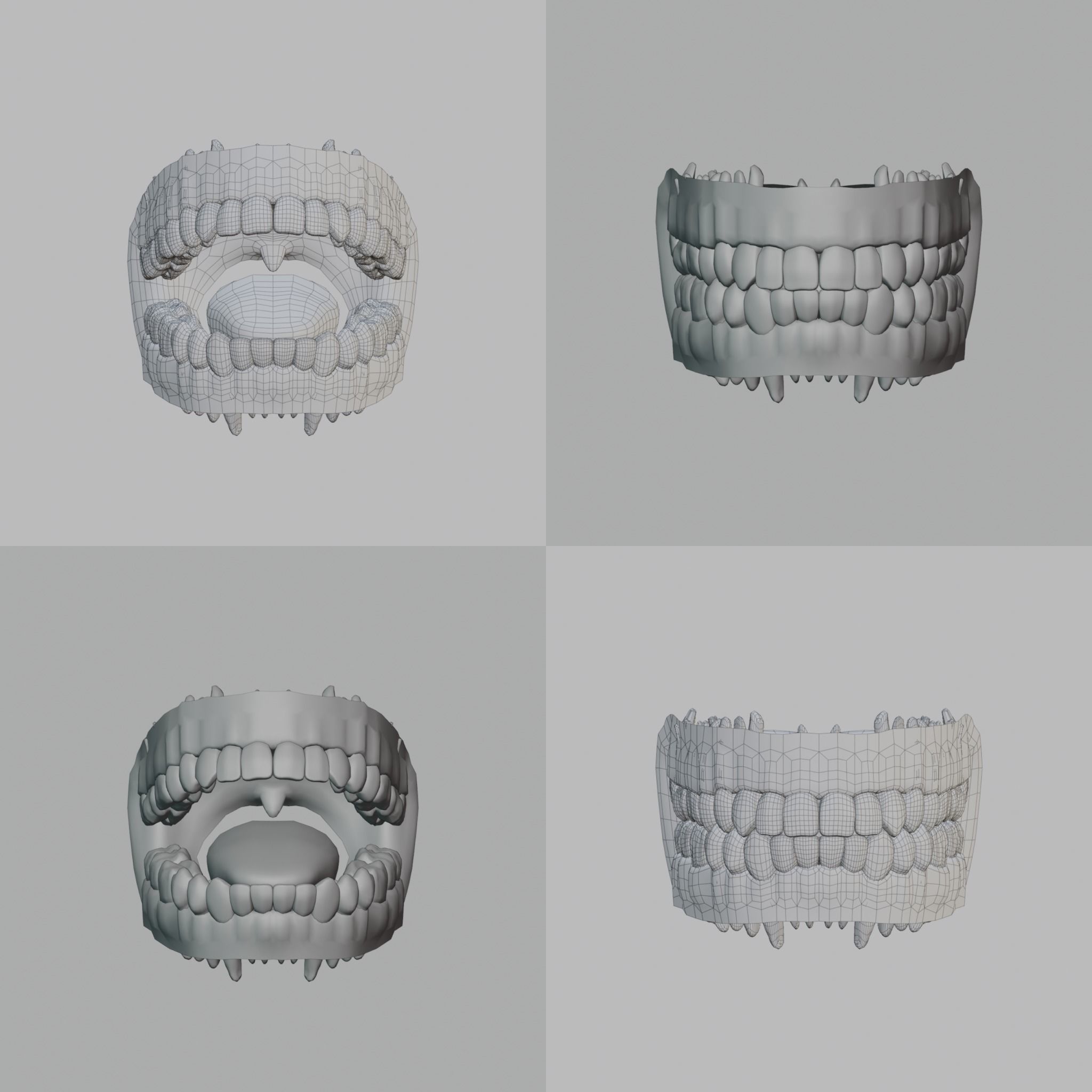 Female topology base mesh Low-poly 3D model_7