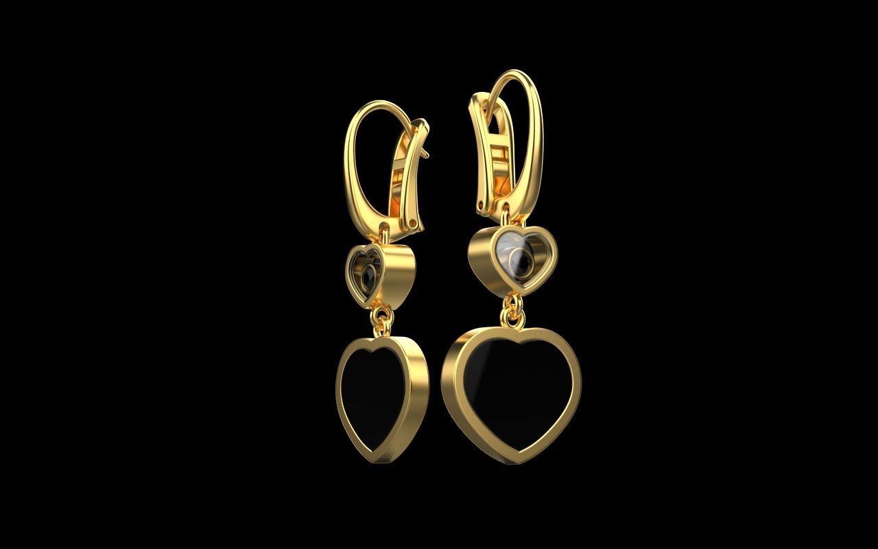 Chopard earrings 3D print model_2