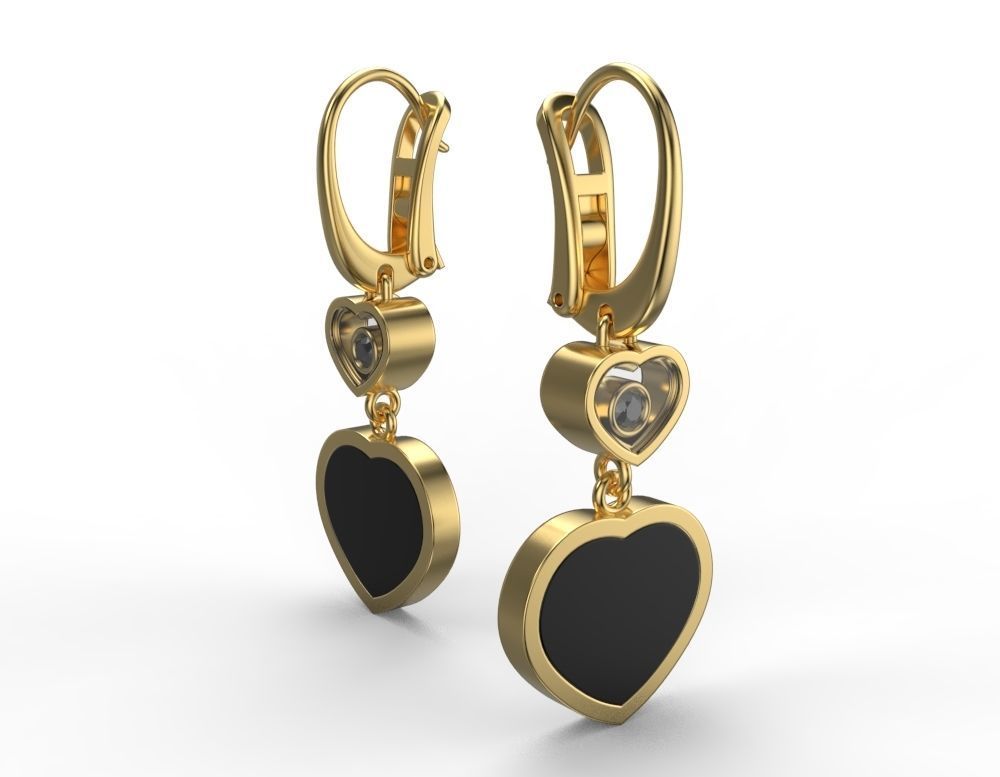 Chopard earrings 3D print model_4