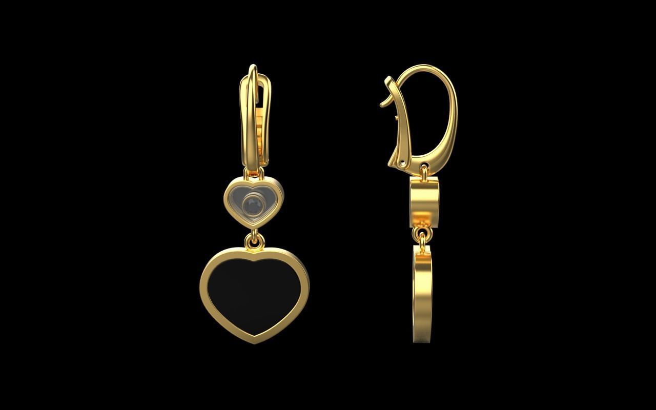 Chopard earrings 3D print model_1
