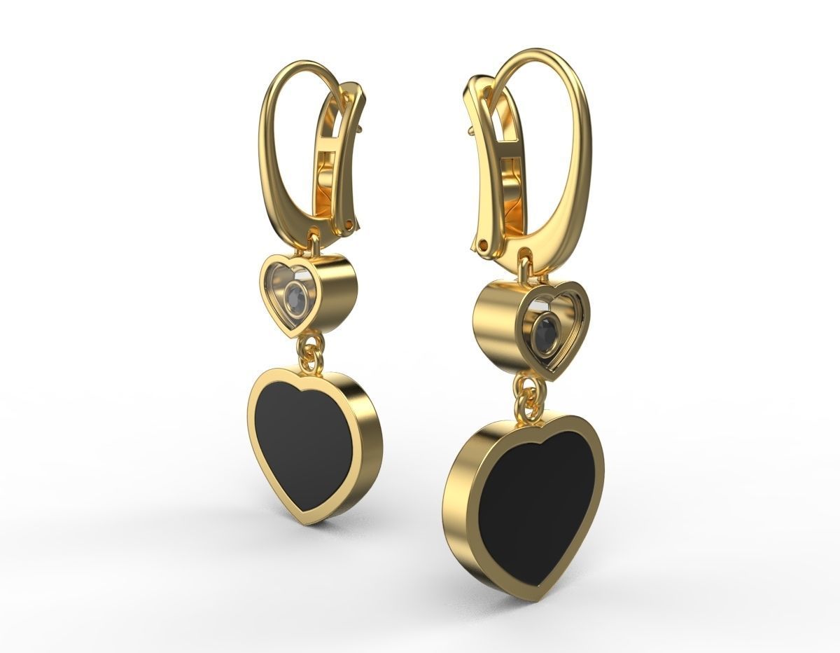Chopard earrings 3D print model_3