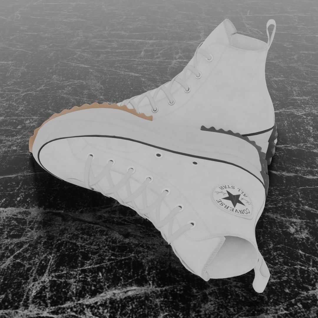 CONVERSE RUN STAR HIKE BW 3D SHOES Low-poly 3D model_7