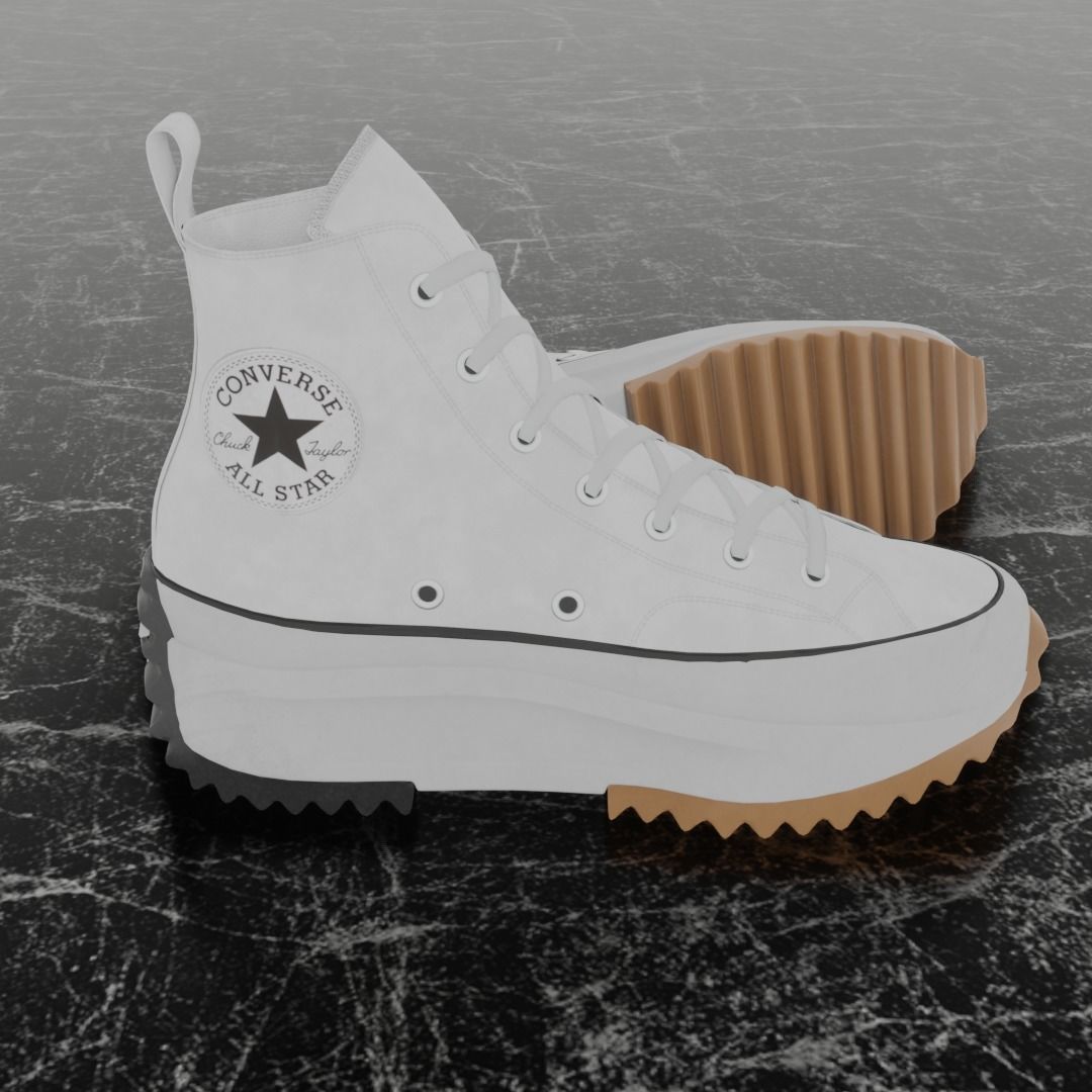 CONVERSE RUN STAR HIKE BW 3D SHOES Low-poly 3D model_4