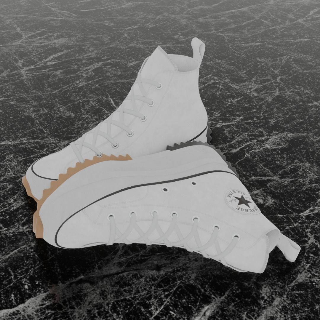 CONVERSE RUN STAR HIKE BW 3D SHOES Low-poly 3D model_1