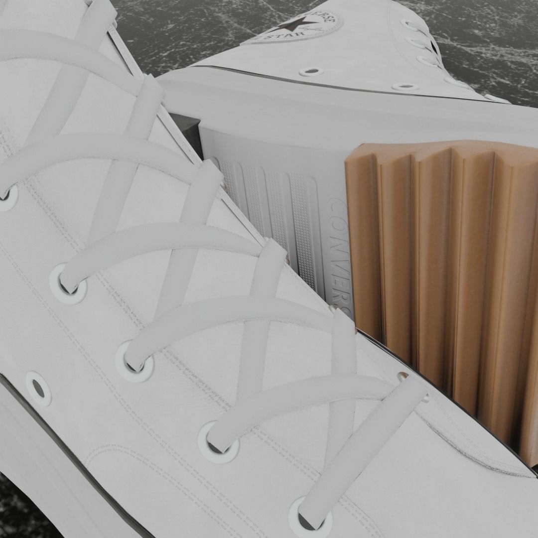 CONVERSE RUN STAR HIKE BW 3D SHOES Low-poly 3D model_12