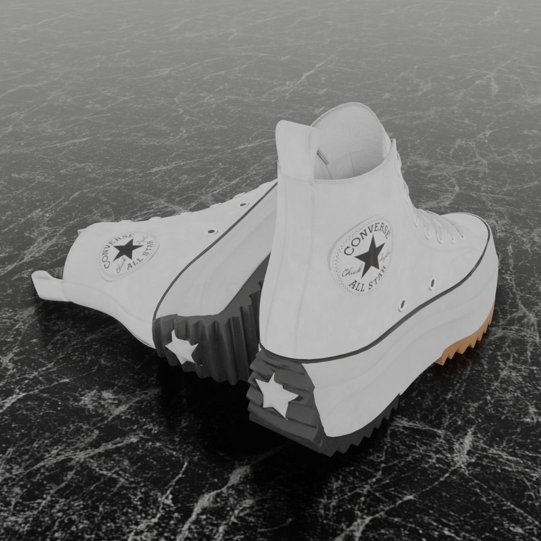 CONVERSE RUN STAR HIKE BW 3D SHOES Low-poly 3D model_5