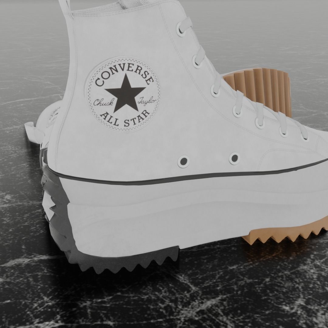 CONVERSE RUN STAR HIKE BW 3D SHOES Low-poly 3D model_9