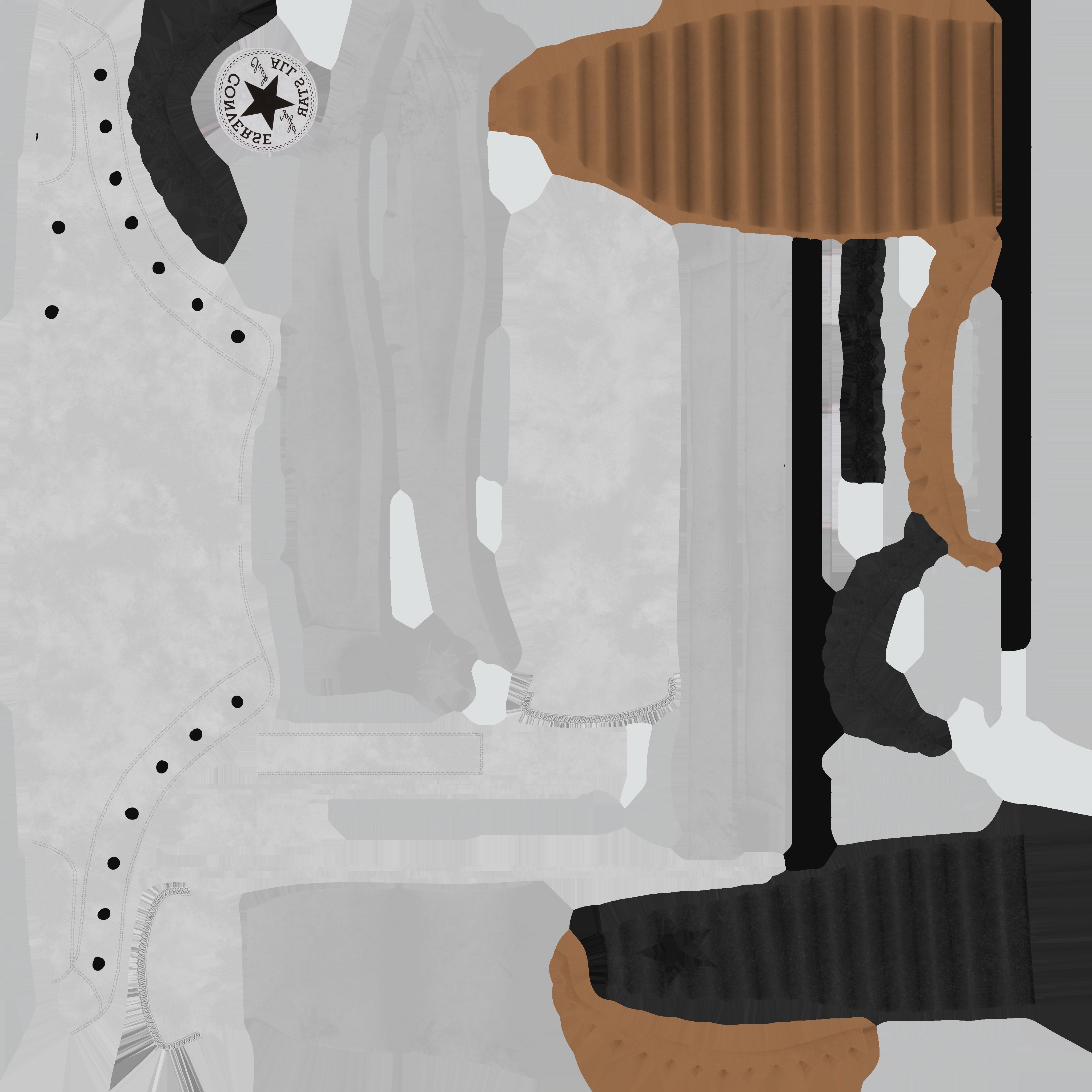 CONVERSE RUN STAR HIKE BW 3D SHOES Low-poly 3D model_15