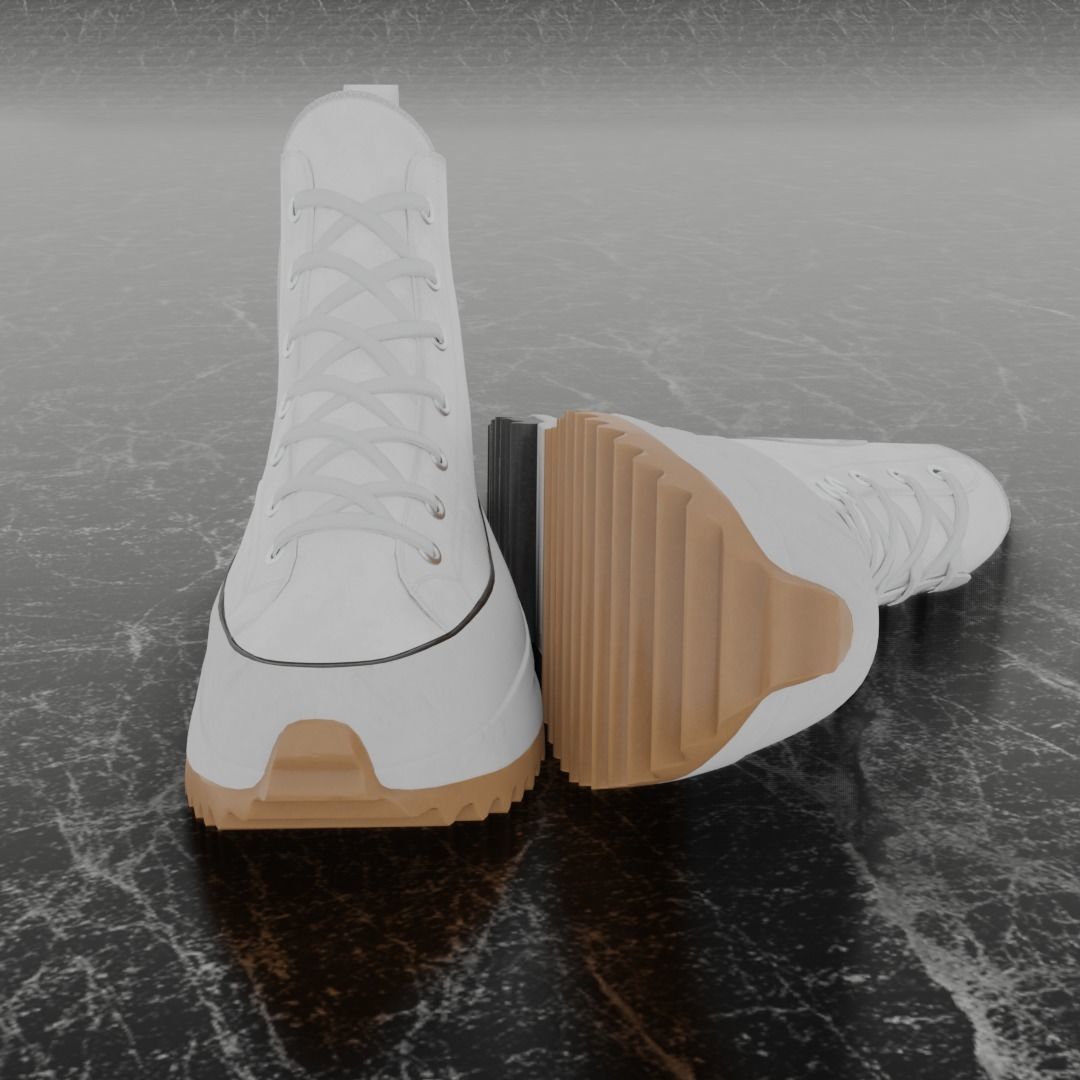 CONVERSE RUN STAR HIKE BW 3D SHOES Low-poly 3D model_3