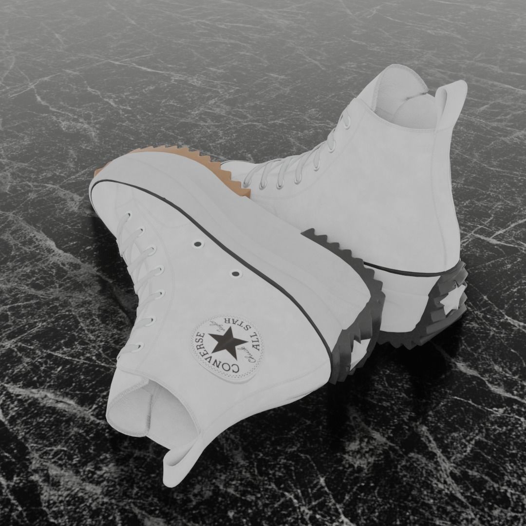 CONVERSE RUN STAR HIKE BW 3D SHOES Low-poly 3D model_6