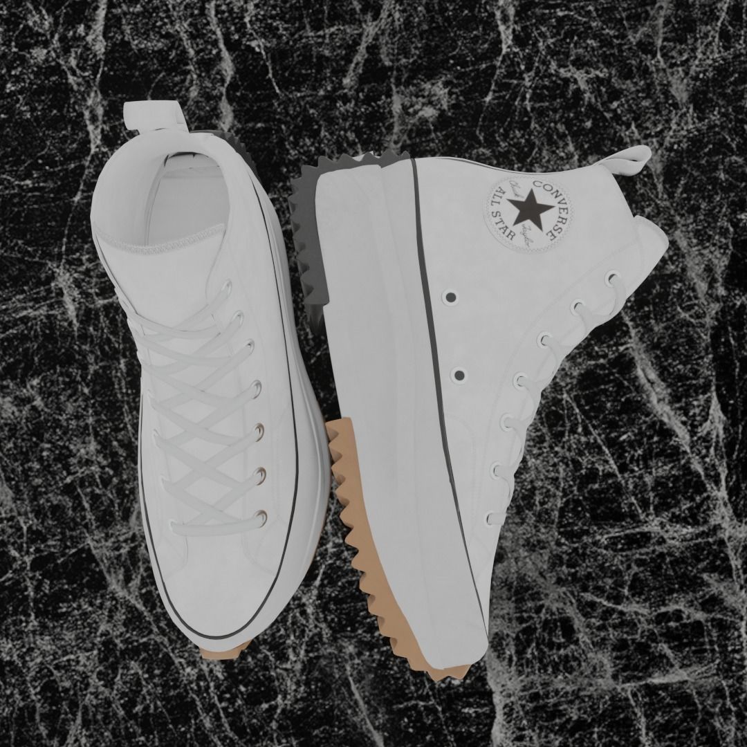 CONVERSE RUN STAR HIKE BW 3D SHOES Low-poly 3D model_2