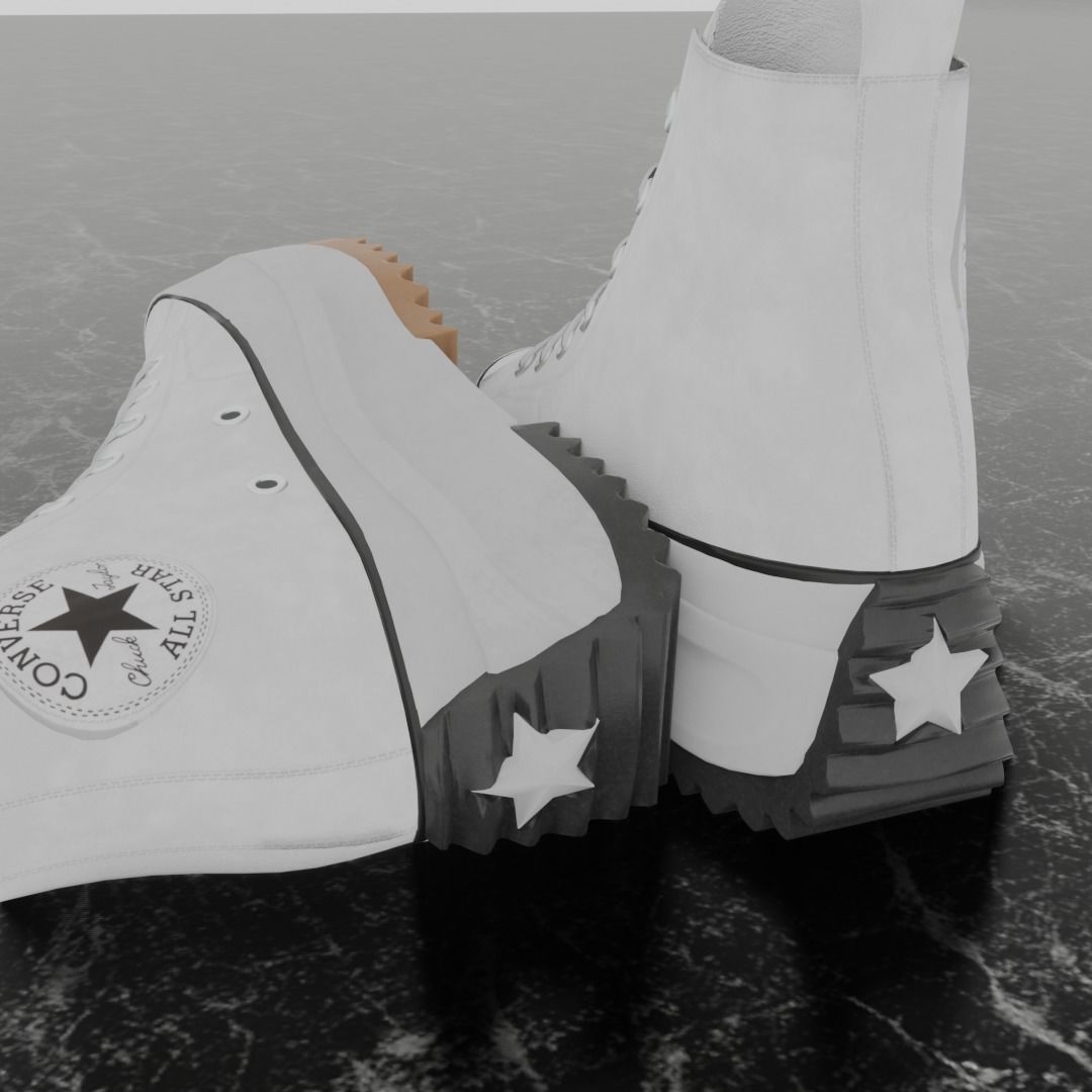 CONVERSE RUN STAR HIKE BW 3D SHOES Low-poly 3D model_8