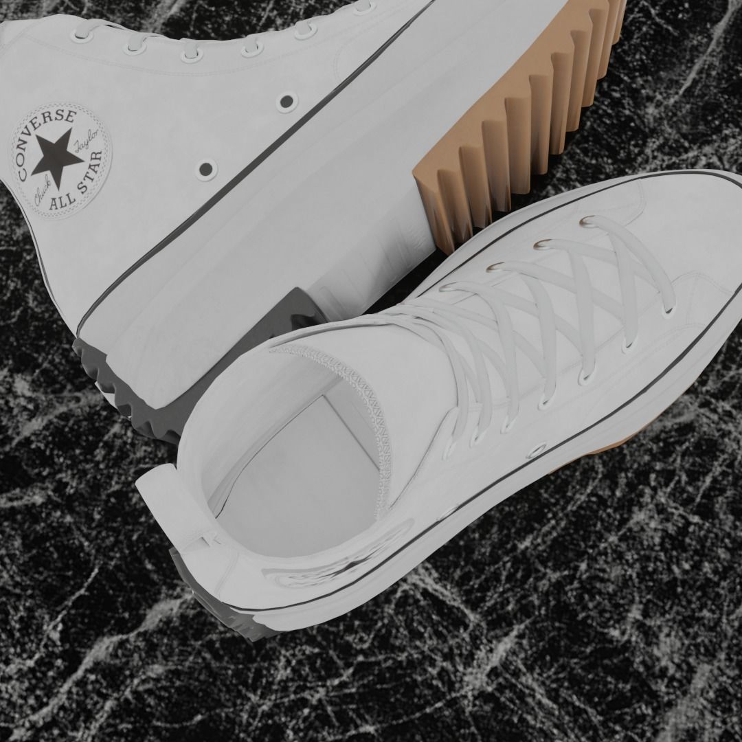 CONVERSE RUN STAR HIKE BW 3D SHOES Low-poly 3D model_10