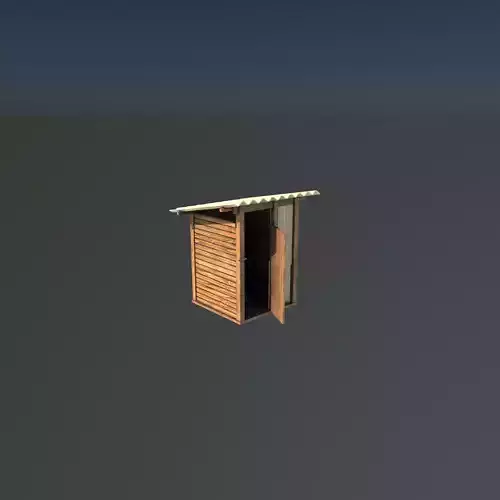 Wooden Toilet 3D model