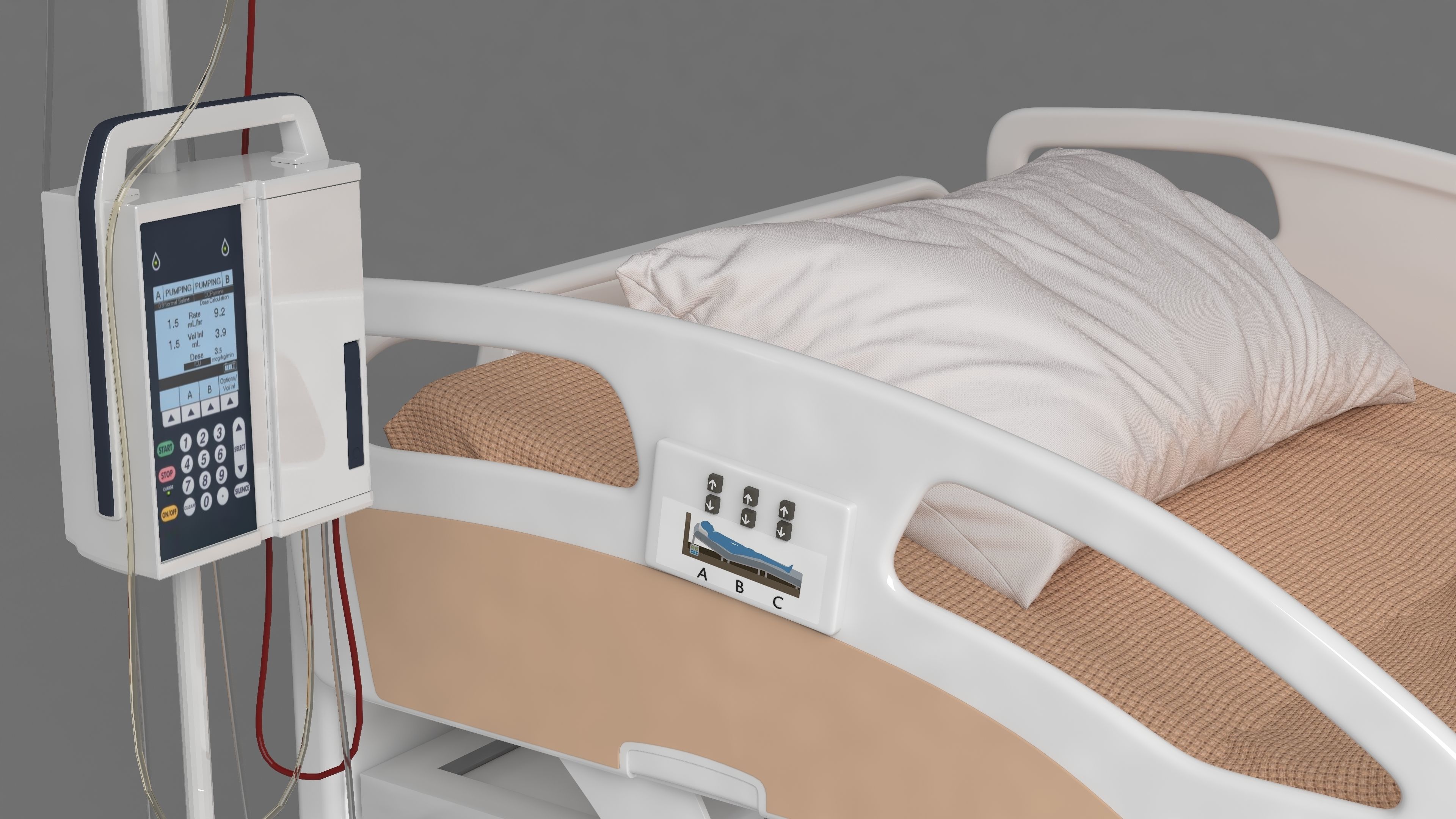 Moveable Operating Bed 4K 3D model_1