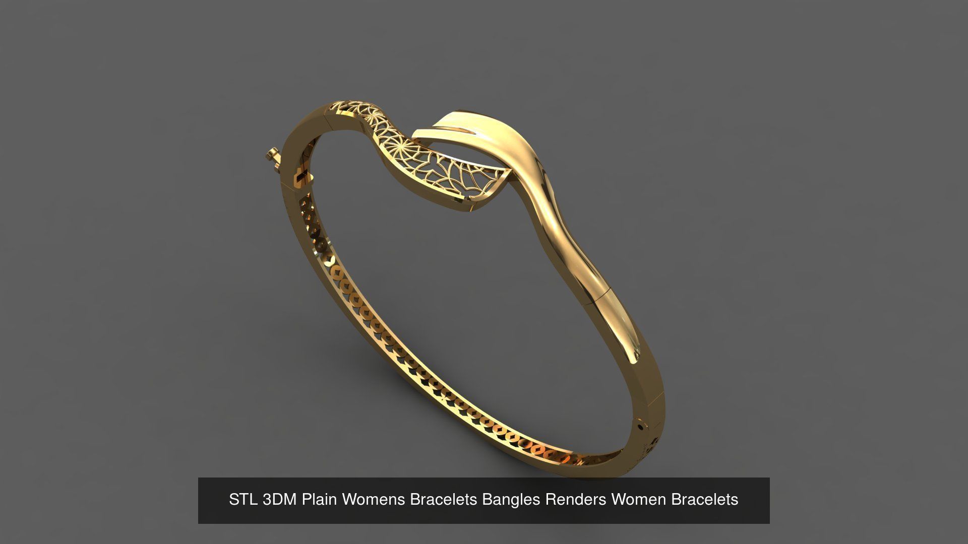 79 STL 3DM Plain Womens Bracelets Bangles Renders Women Bracelet 3D Model Collection_70
