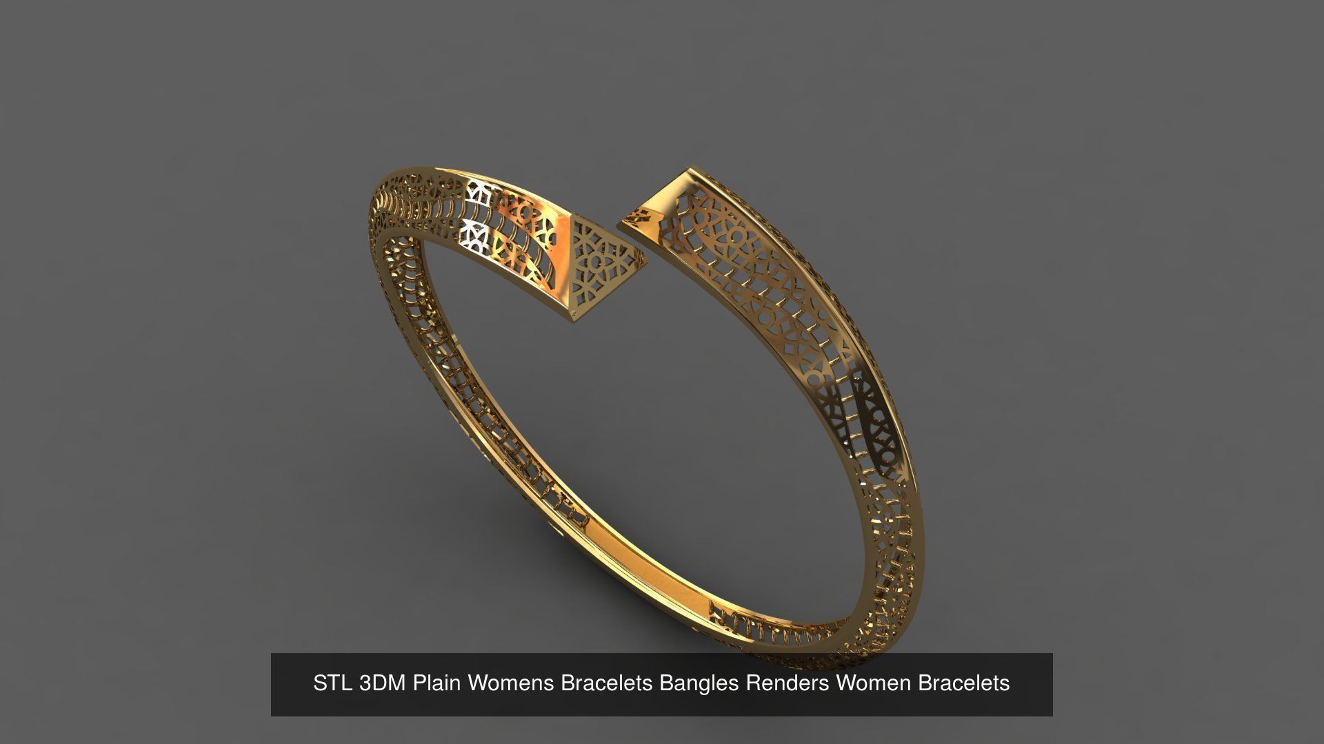 79 STL 3DM Plain Womens Bracelets Bangles Renders Women Bracelet 3D Model Collection_84
