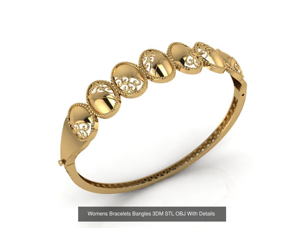 79 STL 3DM Plain Womens Bracelets Bangles Renders Women Bracelet 3D Model Collection_60