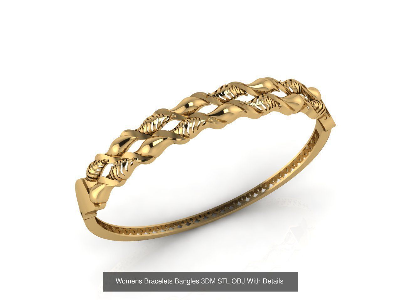 79 STL 3DM Plain Womens Bracelets Bangles Renders Women Bracelet 3D Model Collection_36