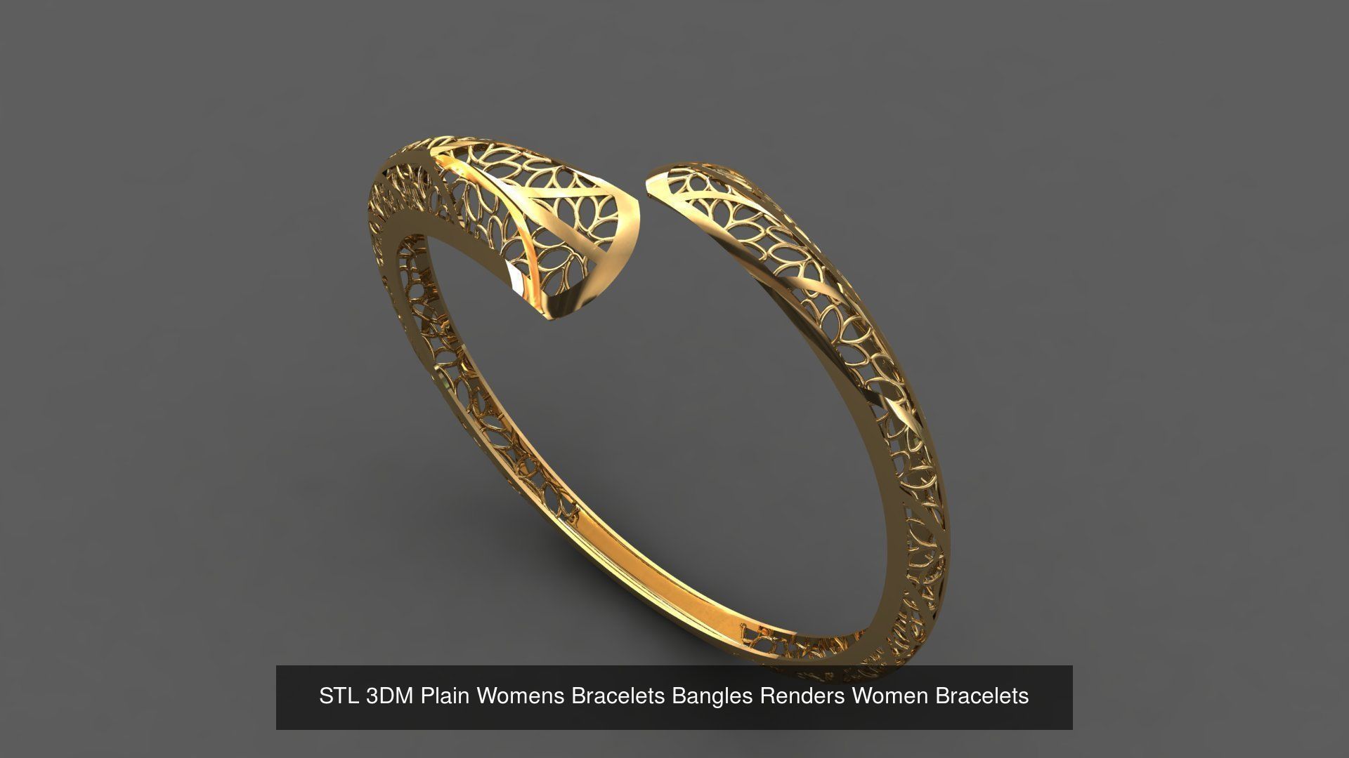 79 STL 3DM Plain Womens Bracelets Bangles Renders Women Bracelet 3D Model Collection_75