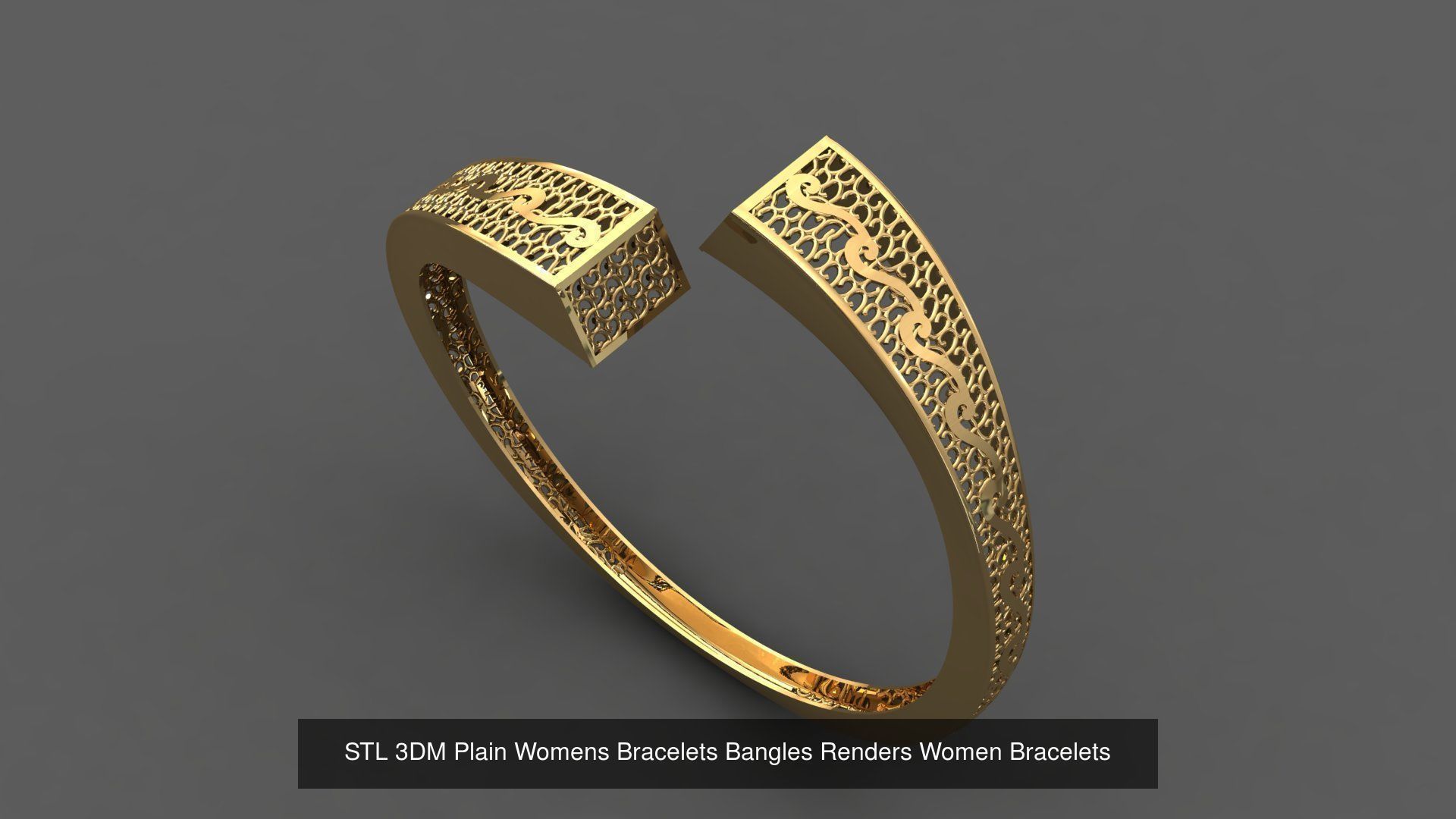79 STL 3DM Plain Womens Bracelets Bangles Renders Women Bracelet 3D Model Collection_82