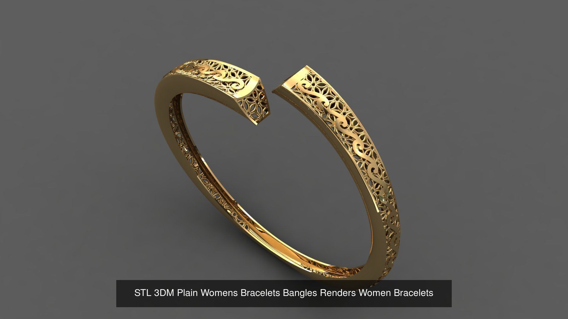 79 STL 3DM Plain Womens Bracelets Bangles Renders Women Bracelet 3D Model Collection_86