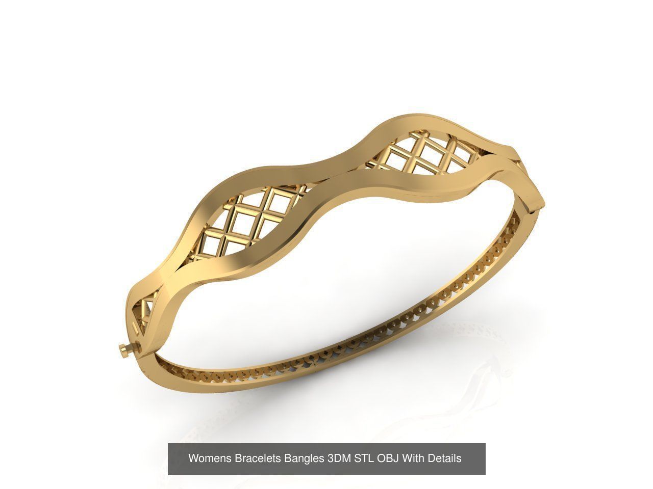 79 STL 3DM Plain Womens Bracelets Bangles Renders Women Bracelet 3D Model Collection_20