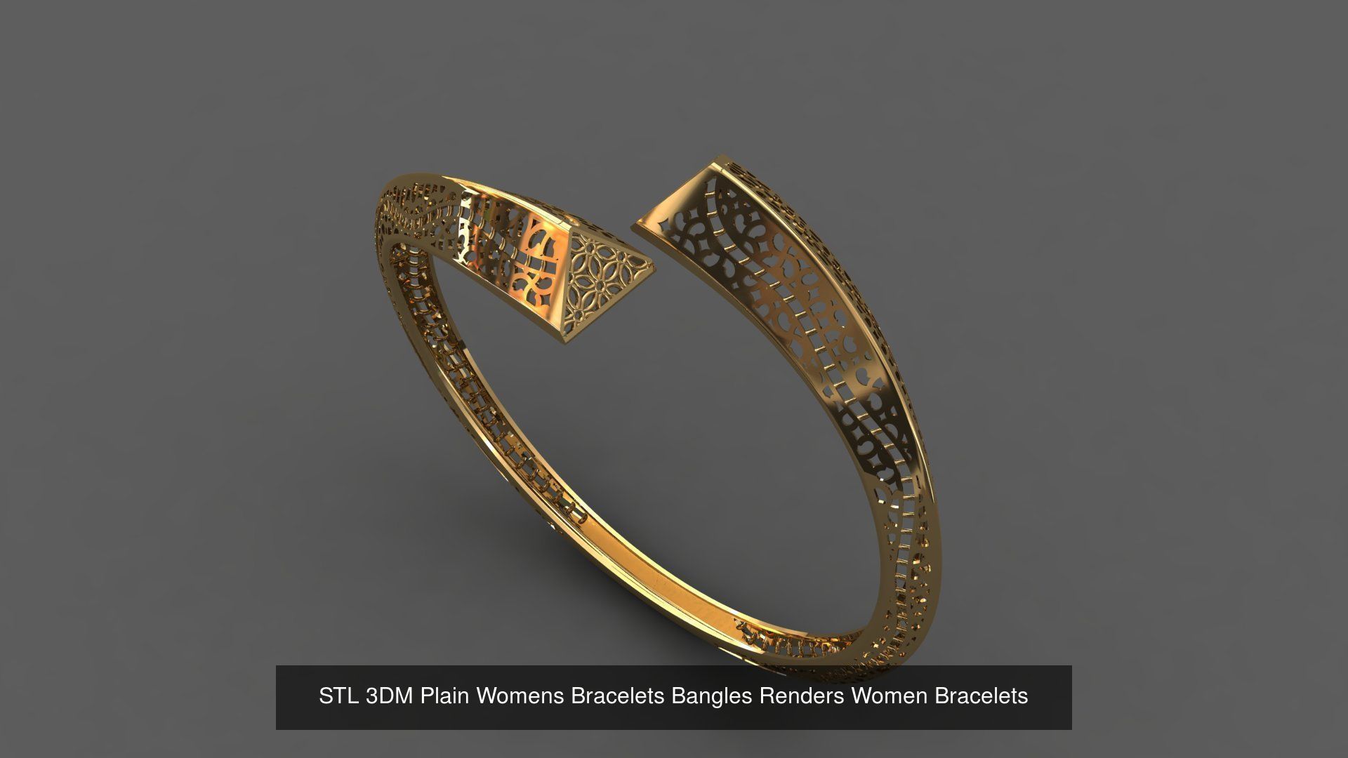 79 STL 3DM Plain Womens Bracelets Bangles Renders Women Bracelet 3D Model Collection_85