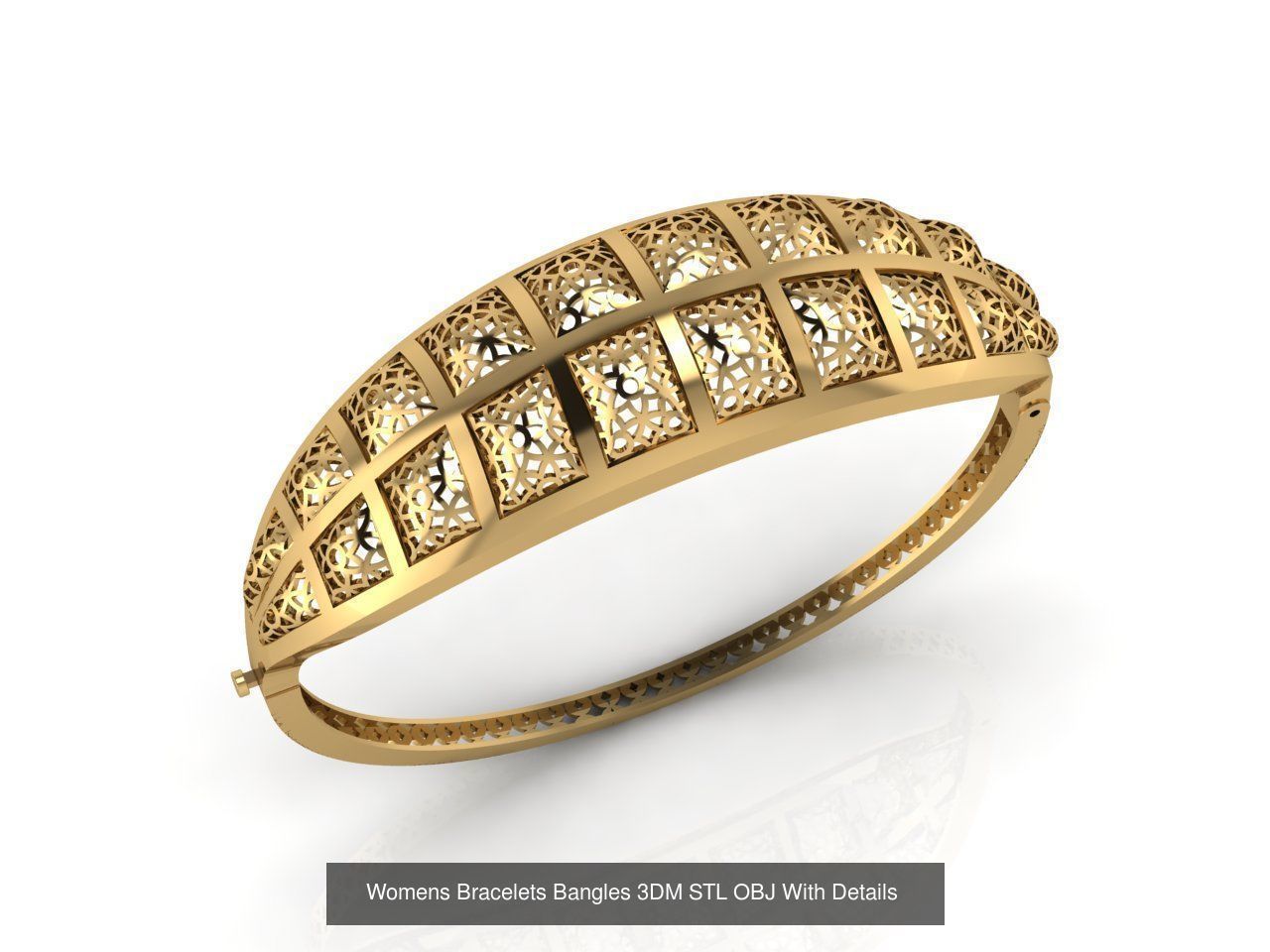 79 STL 3DM Plain Womens Bracelets Bangles Renders Women Bracelet 3D Model Collection_38