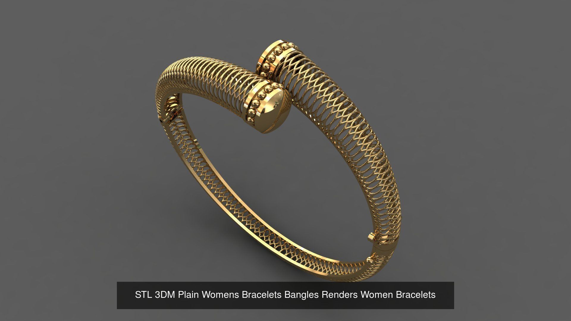 79 STL 3DM Plain Womens Bracelets Bangles Renders Women Bracelet 3D Model Collection_76