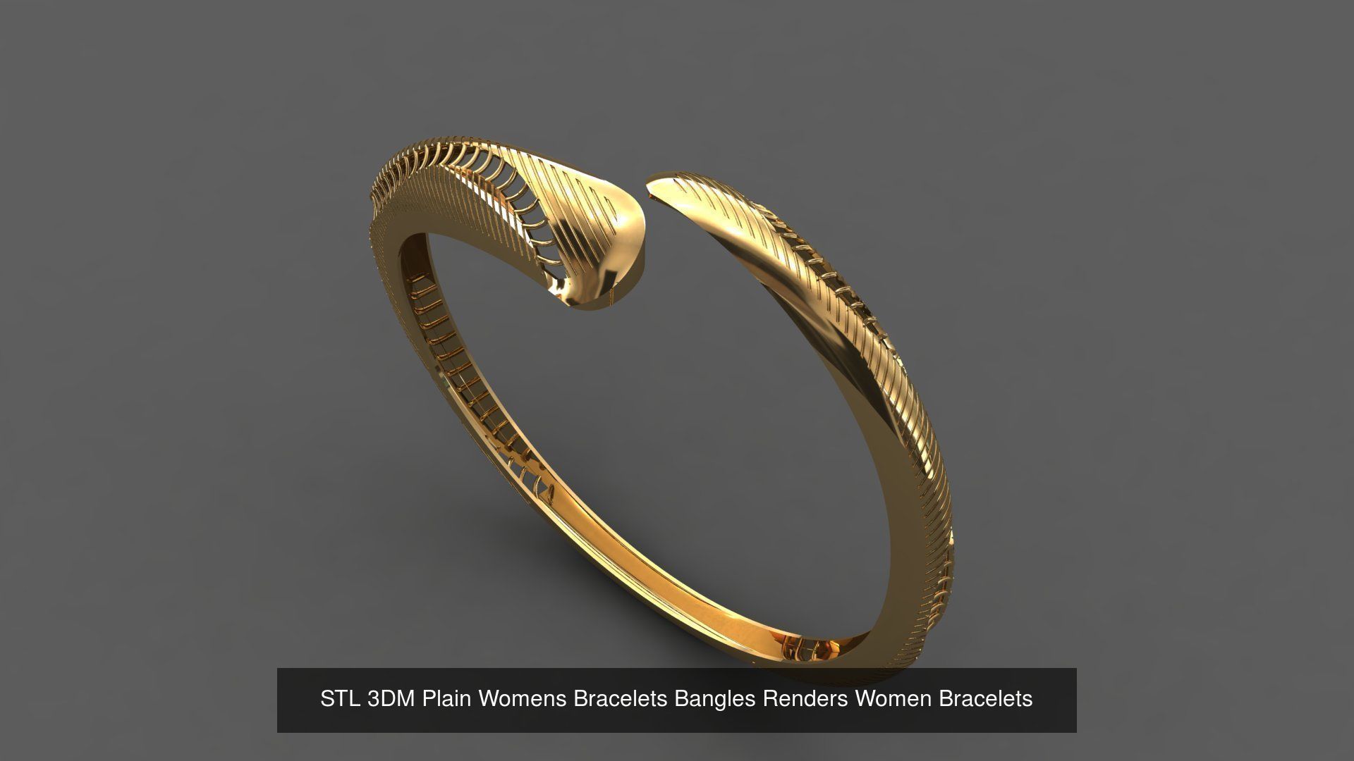 79 STL 3DM Plain Womens Bracelets Bangles Renders Women Bracelet 3D Model Collection_78