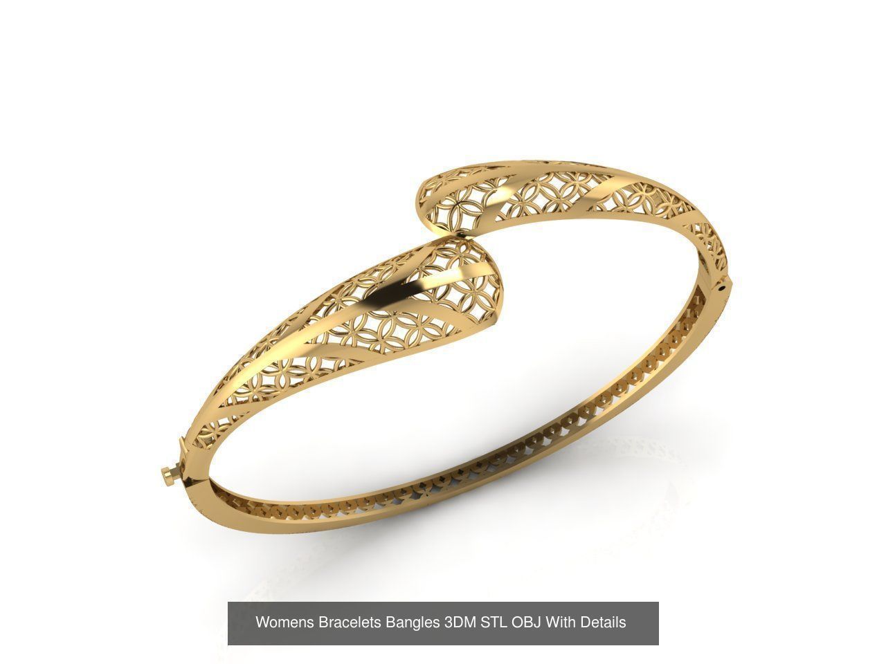79 STL 3DM Plain Womens Bracelets Bangles Renders Women Bracelet 3D Model Collection_33