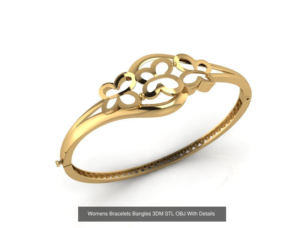 79 STL 3DM Plain Womens Bracelets Bangles Renders Women Bracelet 3D Model Collection_41