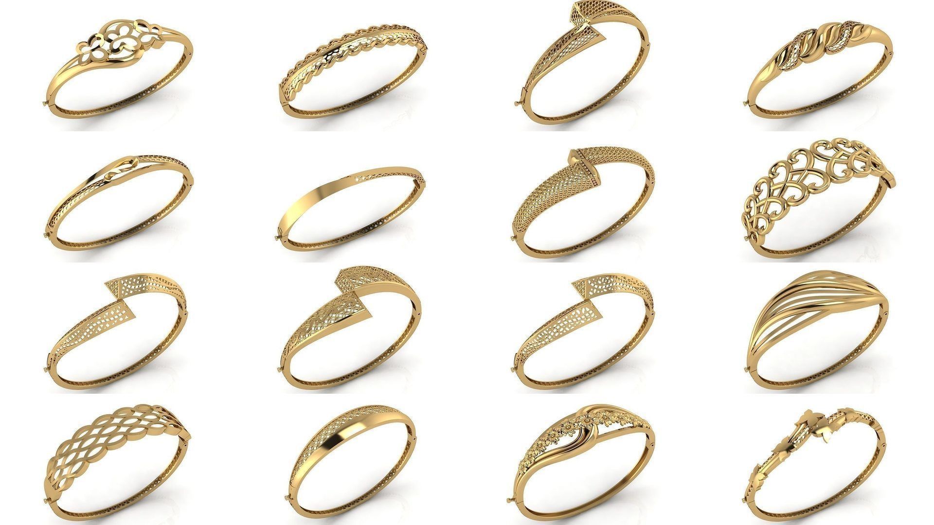 79 STL 3DM Plain Womens Bracelets Bangles Renders Women Bracelet 3D Model Collection_3