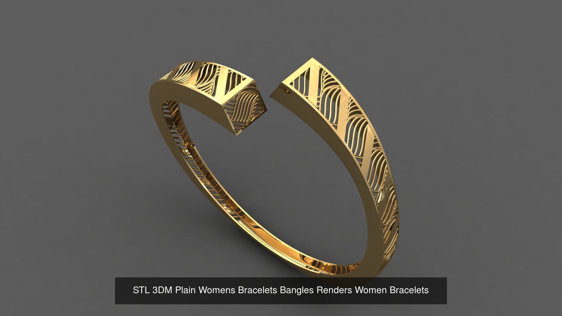 79 STL 3DM Plain Womens Bracelets Bangles Renders Women Bracelet 3D Model Collection_81