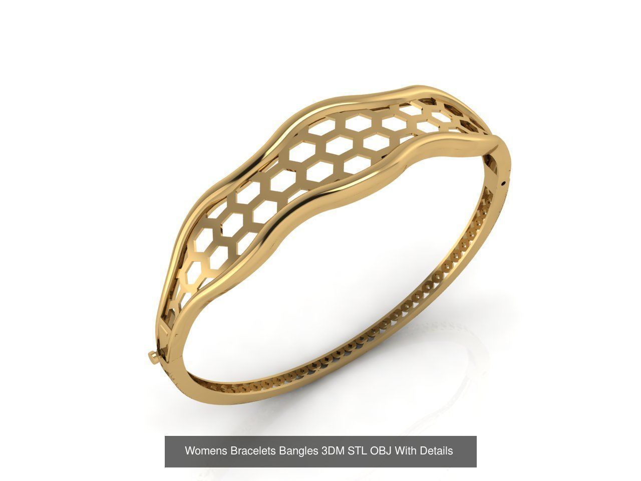 79 STL 3DM Plain Womens Bracelets Bangles Renders Women Bracelet 3D Model Collection_12