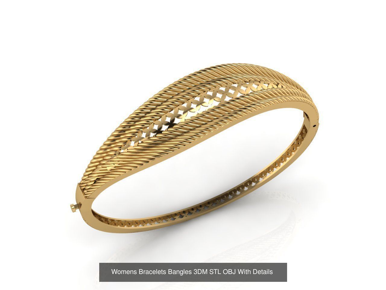 79 STL 3DM Plain Womens Bracelets Bangles Renders Women Bracelet 3D Model Collection_14