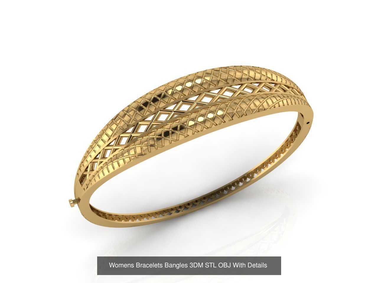 79 STL 3DM Plain Womens Bracelets Bangles Renders Women Bracelet 3D Model Collection_31