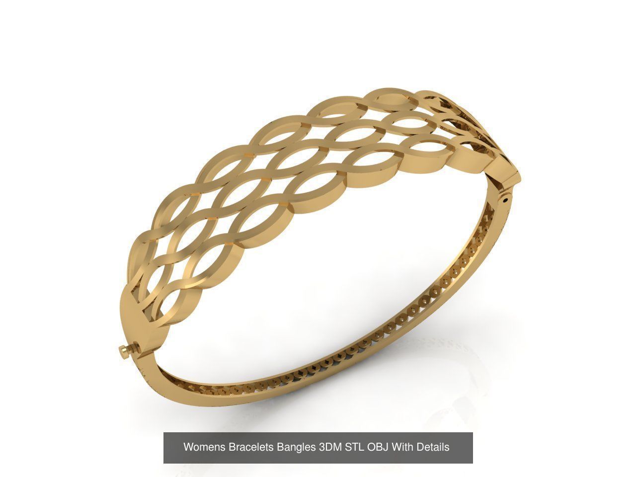 79 STL 3DM Plain Womens Bracelets Bangles Renders Women Bracelet 3D Model Collection_53