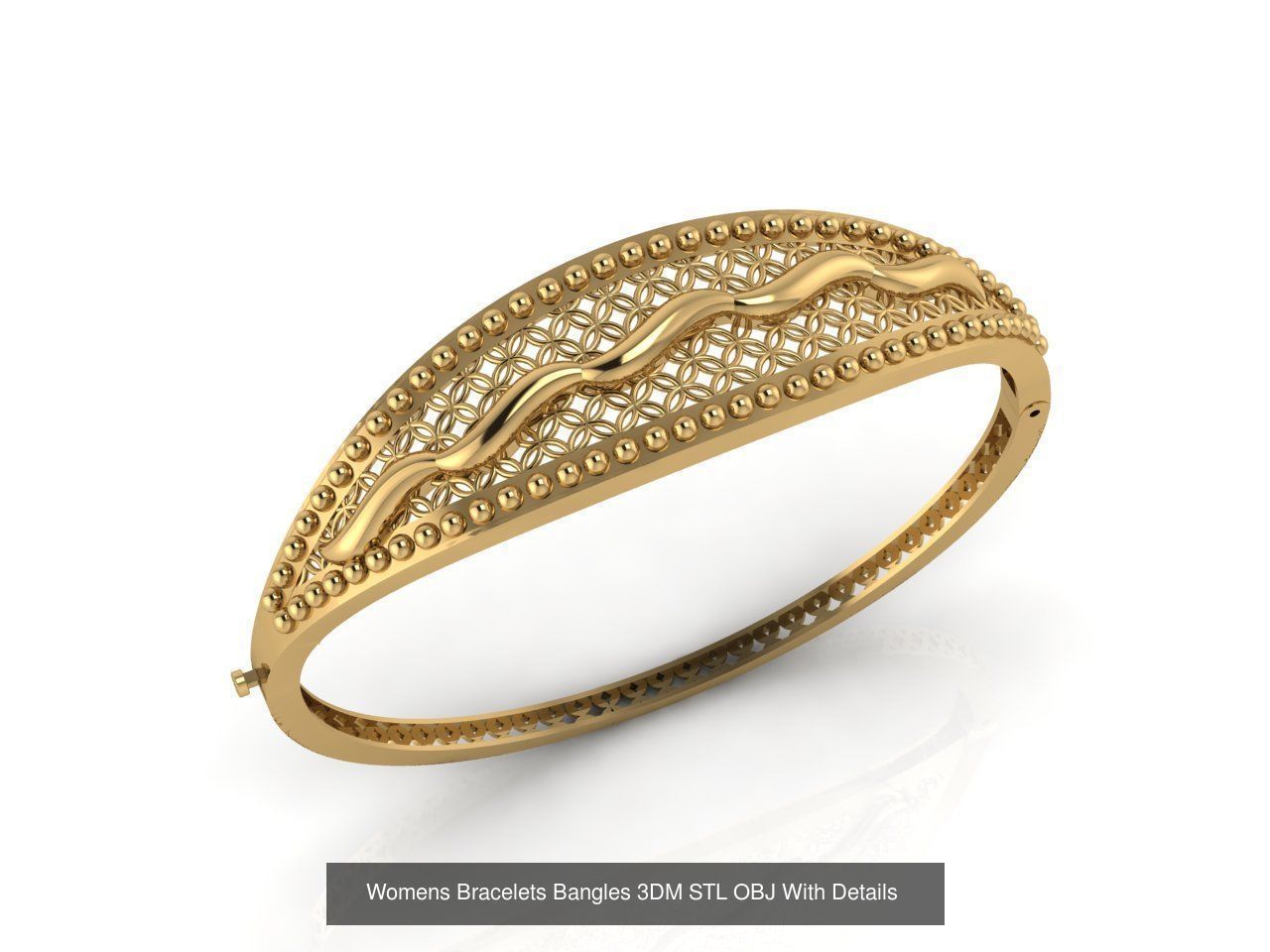 79 STL 3DM Plain Womens Bracelets Bangles Renders Women Bracelet 3D Model Collection_13