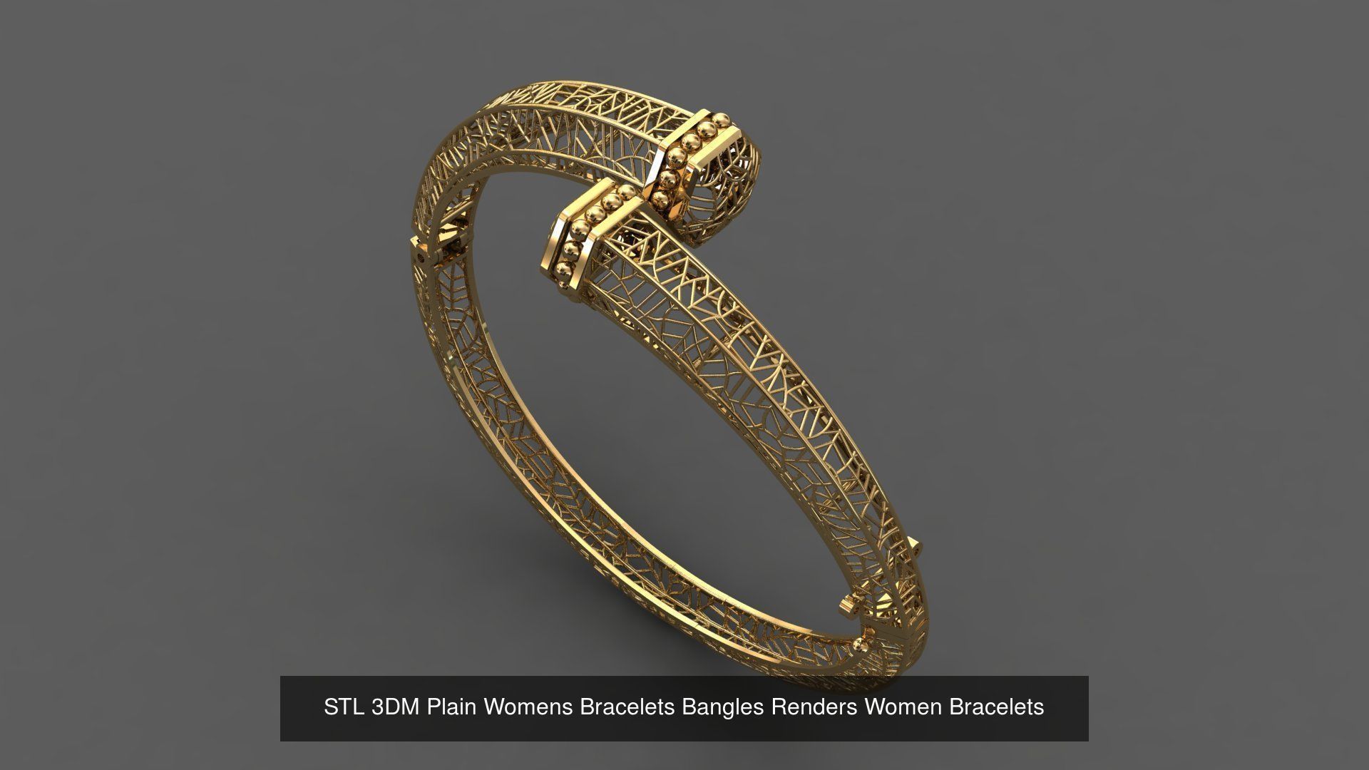 79 STL 3DM Plain Womens Bracelets Bangles Renders Women Bracelet 3D Model Collection_72