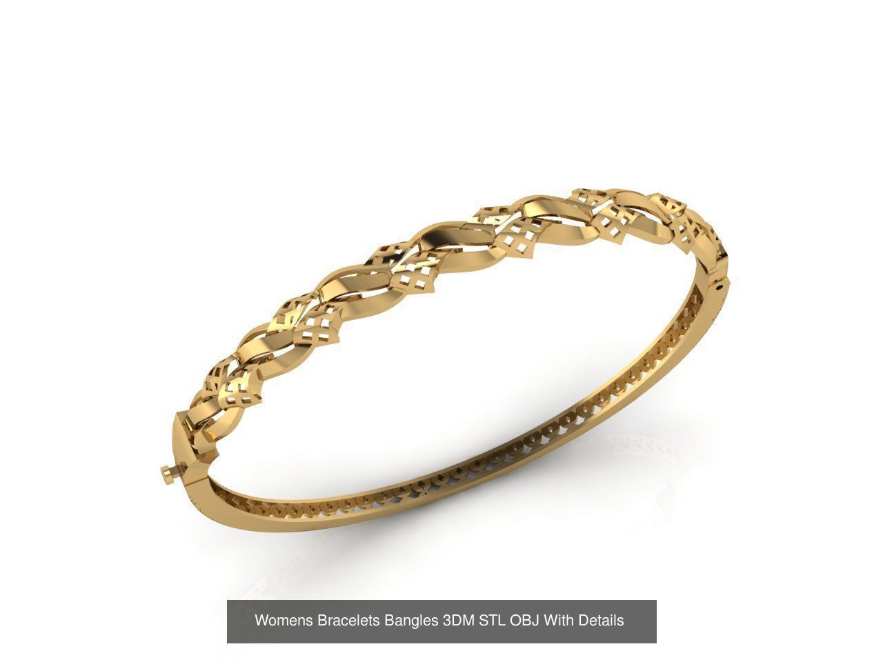 79 STL 3DM Plain Womens Bracelets Bangles Renders Women Bracelet 3D Model Collection_35
