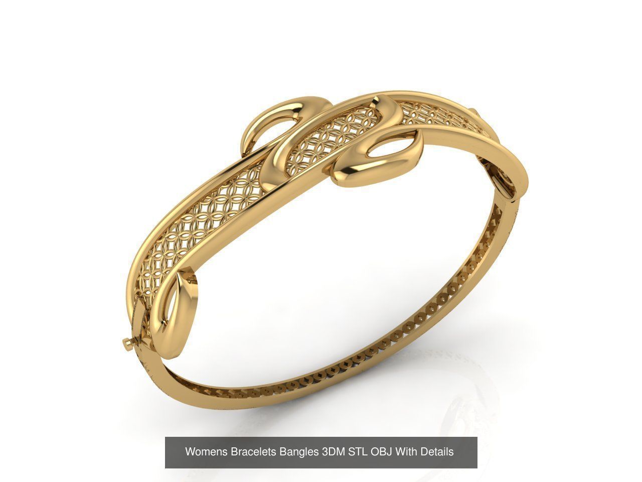 79 STL 3DM Plain Womens Bracelets Bangles Renders Women Bracelet 3D Model Collection_61