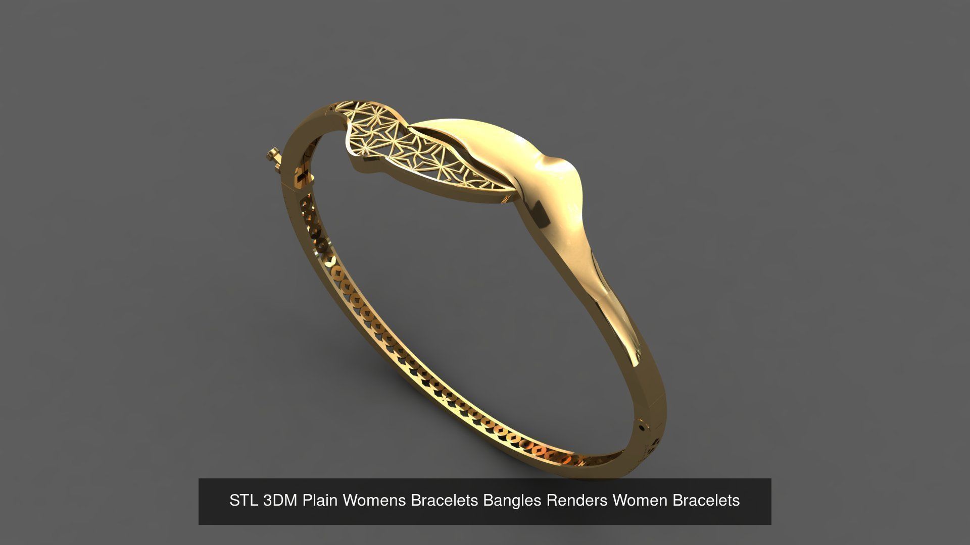 79 STL 3DM Plain Womens Bracelets Bangles Renders Women Bracelet 3D Model Collection_69