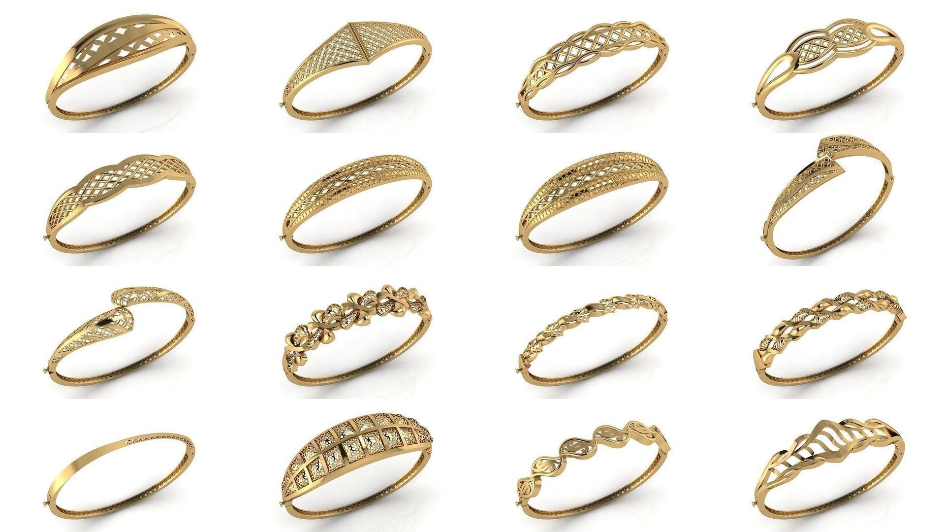 79 STL 3DM Plain Womens Bracelets Bangles Renders Women Bracelet 3D Model Collection_1
