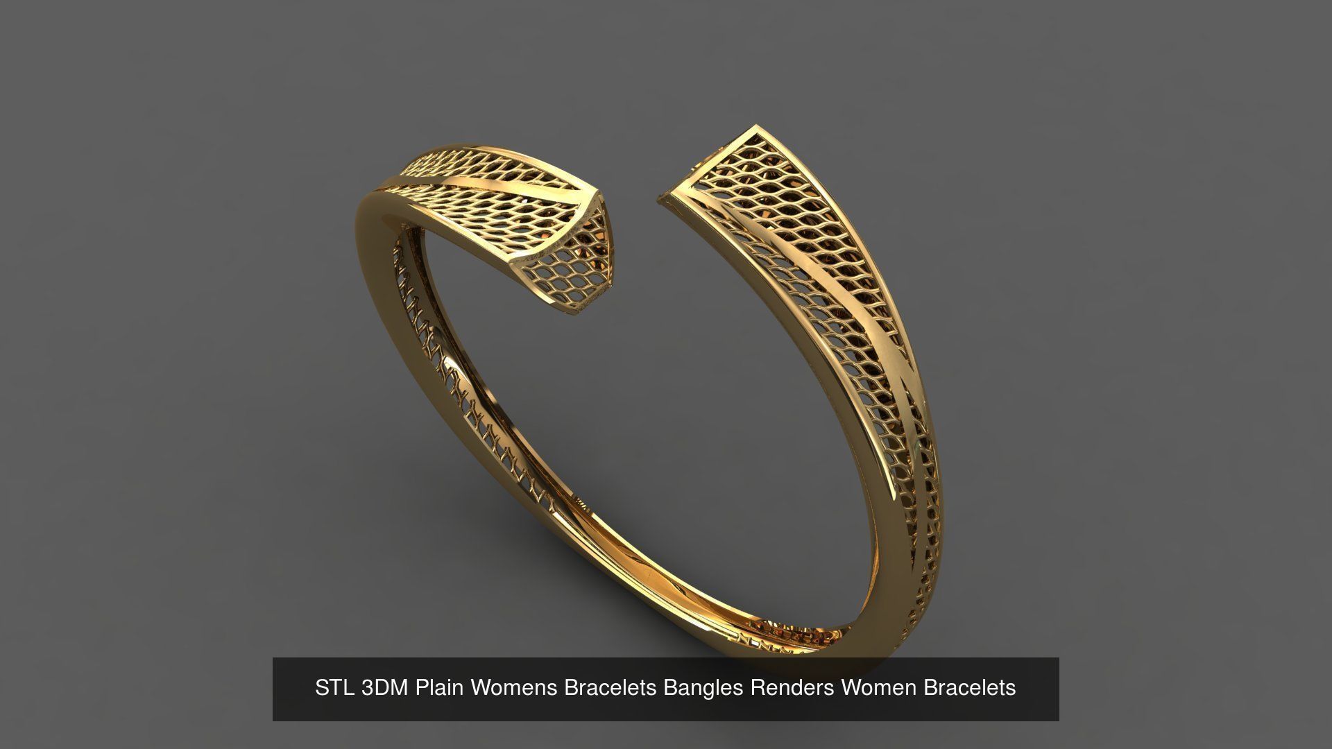 79 STL 3DM Plain Womens Bracelets Bangles Renders Women Bracelet 3D Model Collection_67