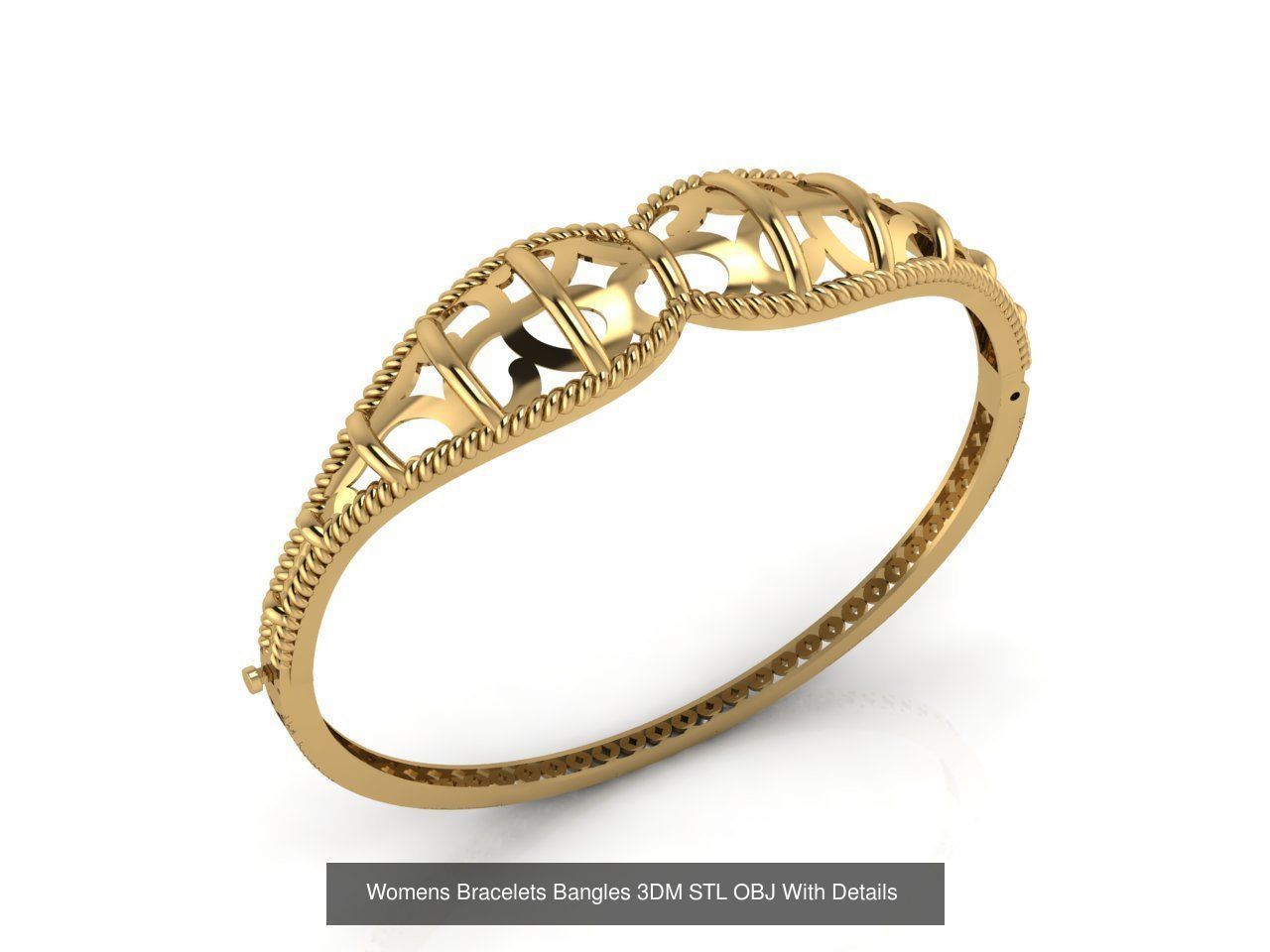 79 STL 3DM Plain Womens Bracelets Bangles Renders Women Bracelet 3D Model Collection_62