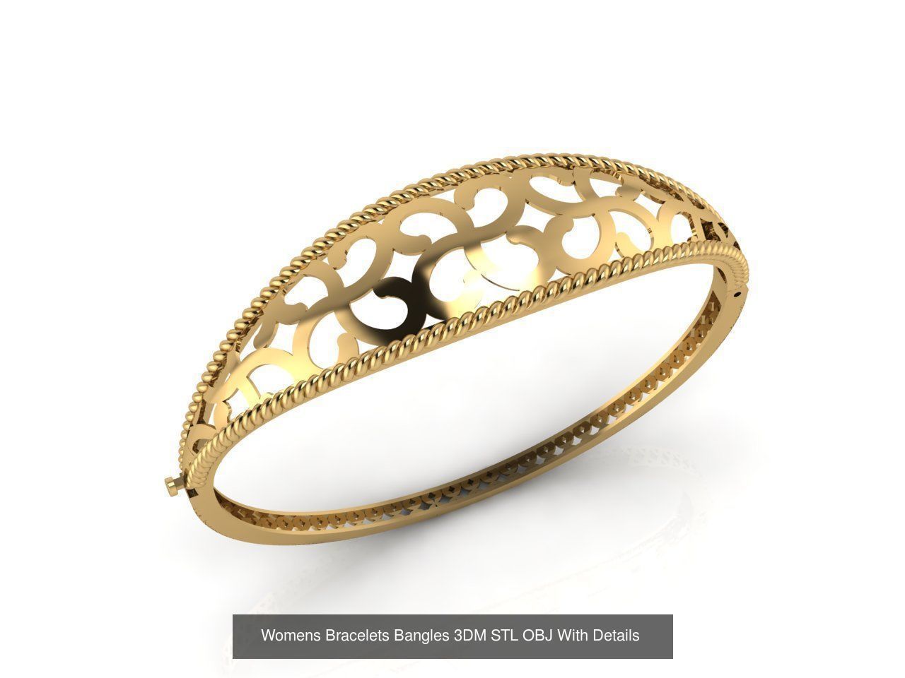 79 STL 3DM Plain Womens Bracelets Bangles Renders Women Bracelet 3D Model Collection_23