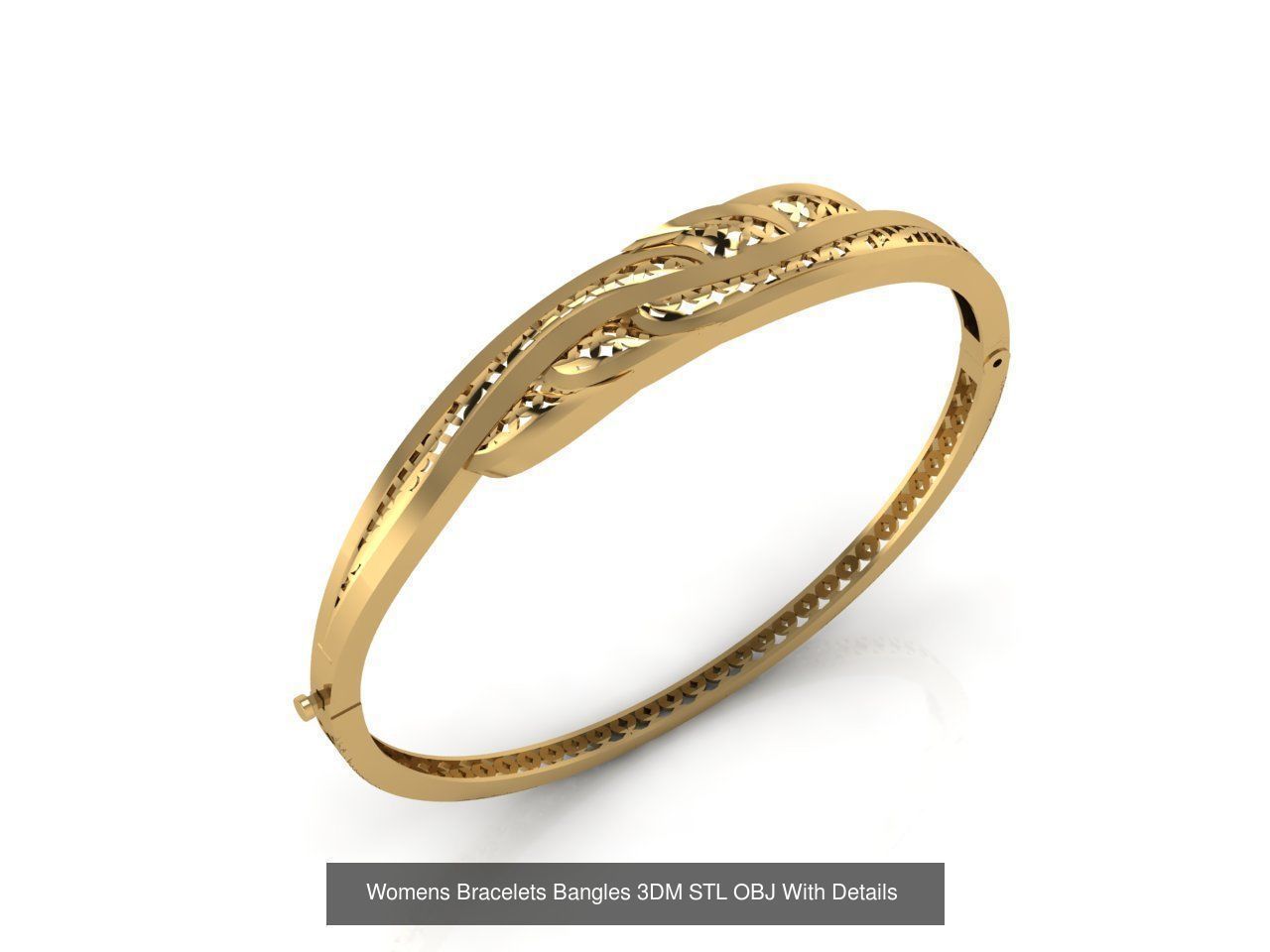 79 STL 3DM Plain Womens Bracelets Bangles Renders Women Bracelet 3D Model Collection_10