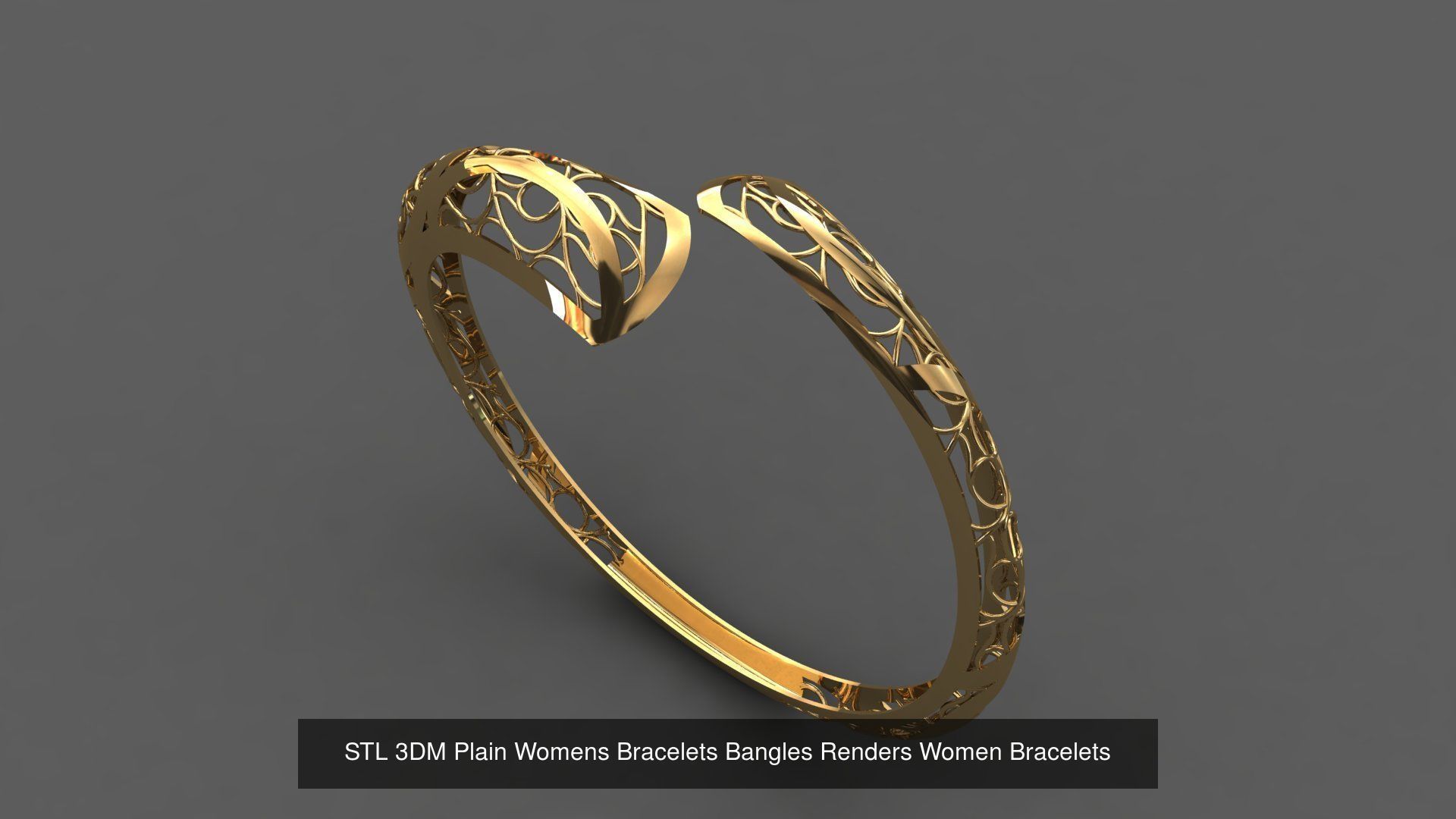 79 STL 3DM Plain Womens Bracelets Bangles Renders Women Bracelet 3D Model Collection_73